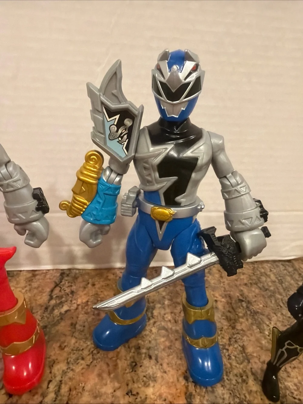 Power Rangers Battle Attackers Dino Fury Red Blue & Super Ninja Master Lot Of 3